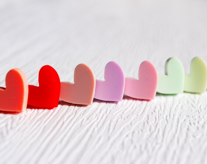 studs, stud earrings, heart earrings, heart stud earrings