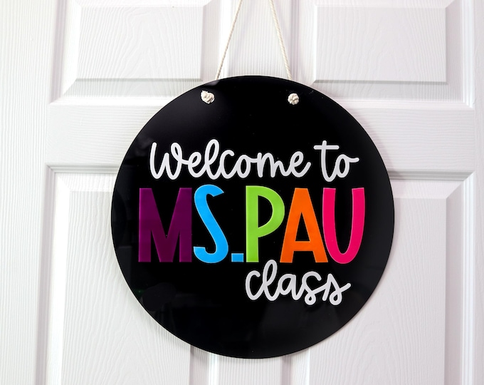 Personalized Classroom Door Sign, Classroom Decor, Custom Teacher Gift, Teacher appreciation gift, Custom Name Welcome Sign