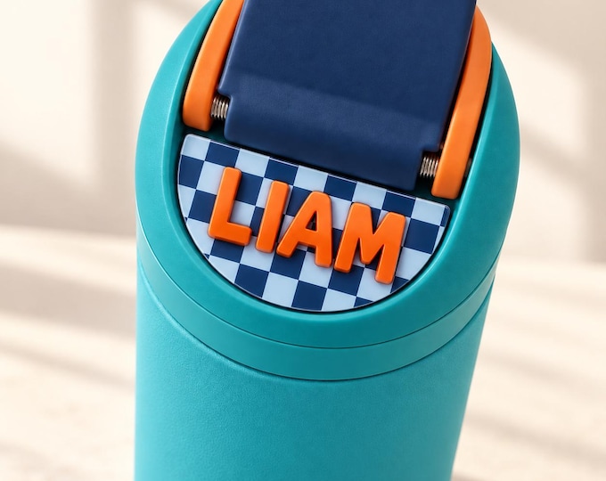 Boys Personalized Owala Name Plate, Custom Owala FreeSip Lid Topper, Custom Owala Tumbler Tag, Owala name plate