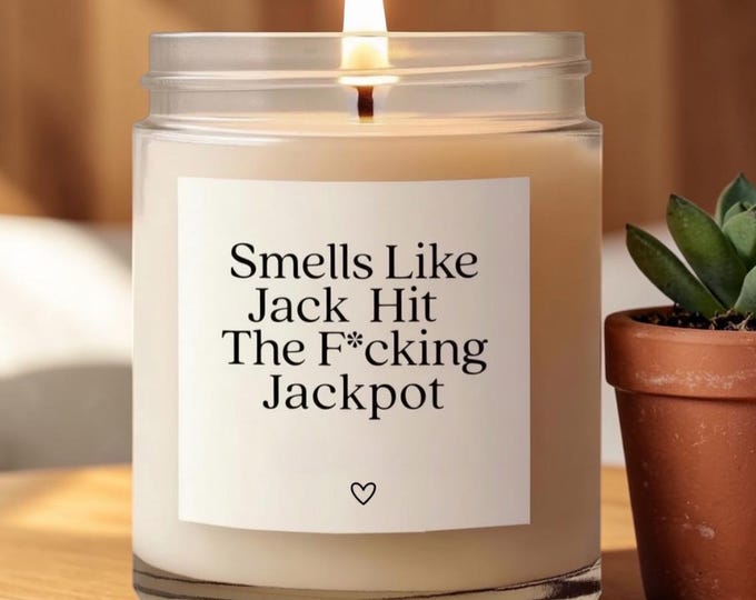 Personalized Engagement Candle, gift for groom, He Hit The Jackpot Funny Engagement Gifts For Couple, Future Mrs Gift Funny Gift For Bride