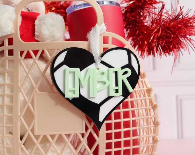 Personalized Soccer Keychain, Personalized Name Bag Tag, Backpack Name Tag, Diaper Bag Tag, Bag Tag For Girl, Bag Tag For Boy