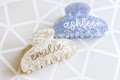 Personalized Hair Claw, Custom Hair Claw, Bridesmaid Gift Wedding Gift Hair Accessories for Her, Perfect Gif dusty blue