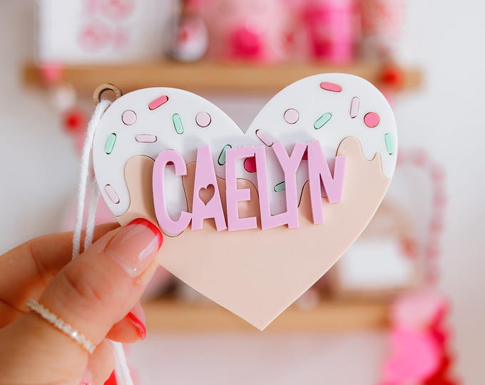 Personalized  Name tag, ice cream name tag, donut name tag, heart shape name tag, cute backpack tag, valentines gift for kids, tag