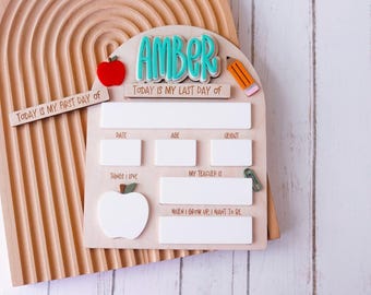 Personalized Back to School Sign, First Day of School Sign, Reusable Sign, Erasable Kids Sign, Customized First And Last Day School Sign
