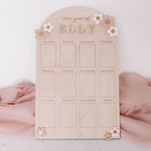 First Year Birthday Board | Monthly Milestone Photo Board | One Year Of | My First Year | First Year Party Decoration | Baby First Year