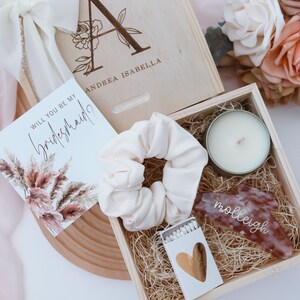 Bridesmaid Gift Box Engraved Keepsake Wooden Box for Wedding Bridesmaid ...