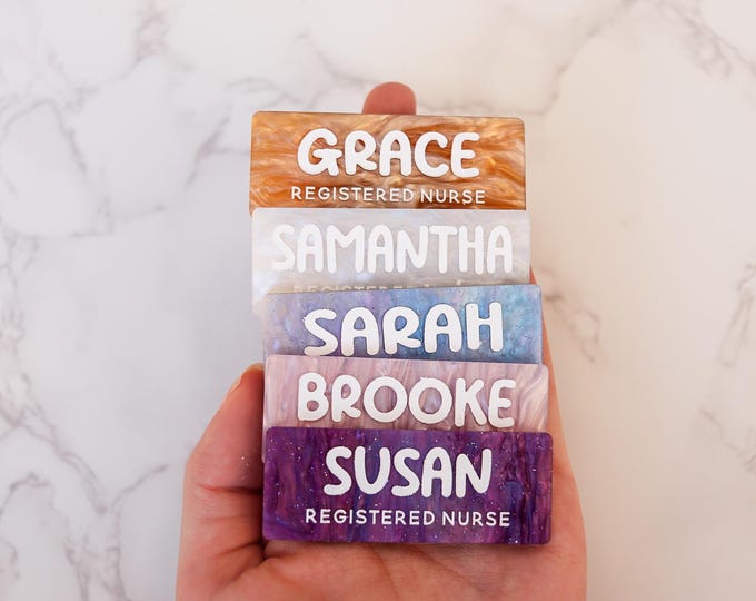 Personalized Nurse Name Badge, Custom RN Name Tag Acrylic Nurse Badge Registered Nurse Name Tag, Medical Badge, Nurse Gift Custom Work Badge