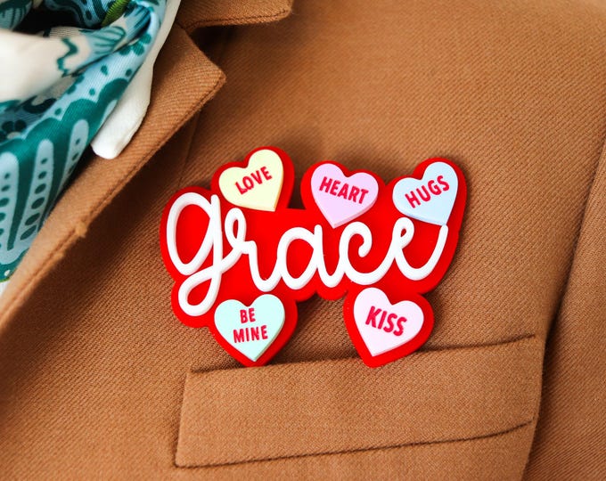 Personalized Plate, Custom acrylic name badge, magnetic name badge, valentines acrylic name plate, valentines badge, nurse badge