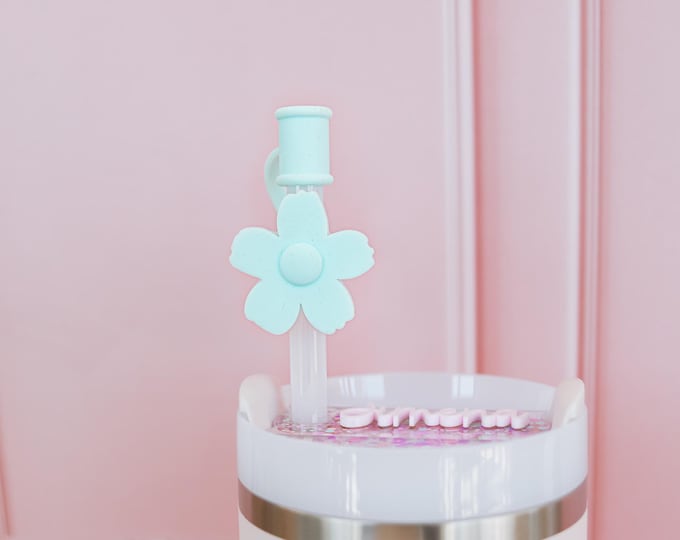 Flower Straw Topper, Floral Straw Topper for Tumblers, Cute Silicone Drink Charm, Tumbler Accessories
