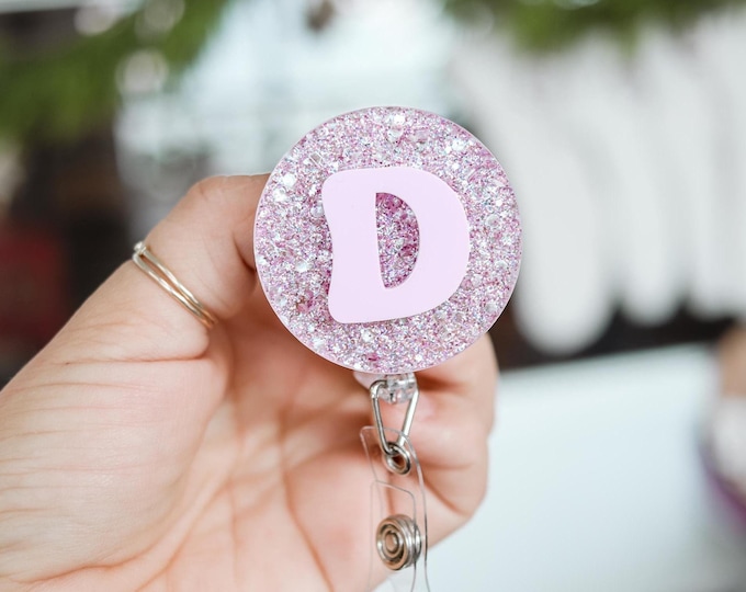 ID badge reel, retractable badge reel, Custom Badge Reel, Nurse Badge Reel, Personalized ID Holder, Teacher Badge Reel, Personalized Badge