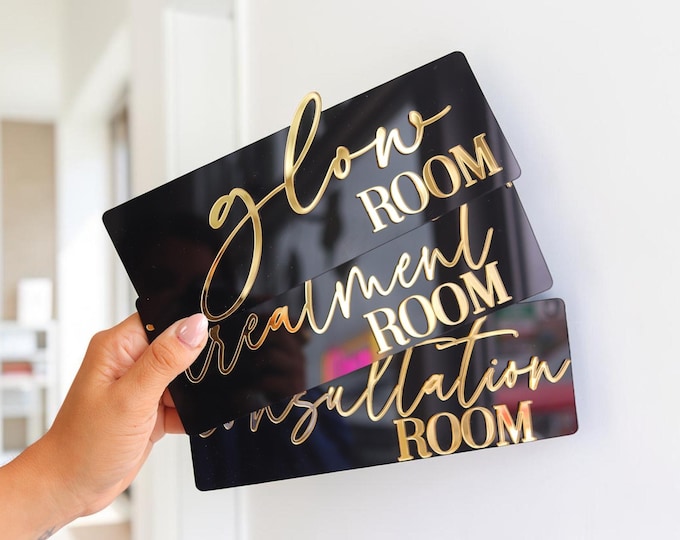 Custom 3D Acrylic Sign, Beauty Salon Door Sign, 3d Salon Door Plaque, Treatment Room Door Sign, Small Business Signage, Aesthetics sign