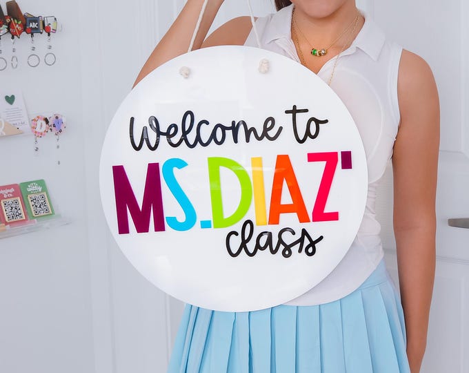 Personalized Teacher Classroom Door Sign, Custom Name Welcome Sign, Classroom Decor, Back to School Gift, teacher appreciation gift