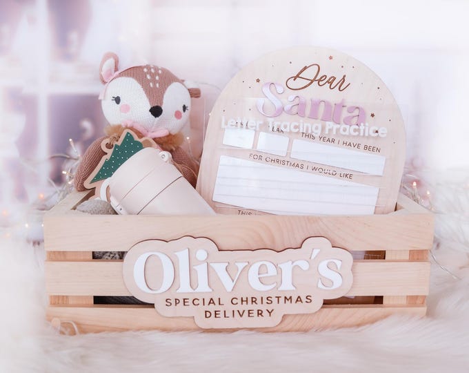 Christmas Eve Box, Christmas Eve Crate, Personalized Christmas Present Box, Christmas Eve Box Plaque,  Sign for Christmas Eve Box, Name Sign
