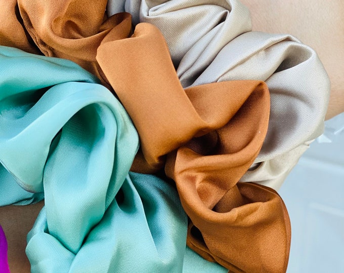 Christmas neutral Hair Scrunchies | Earth Toned Scrunchies | Neutral Scrunchies | Silk Satin Scrunchie | Neutral Scrunchies