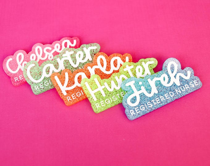 Custom Acrylic Name Tag Magnetic Name Badge for Teachers and Nurses Personalized Cute Colorful Work Badge Fun Name Tag