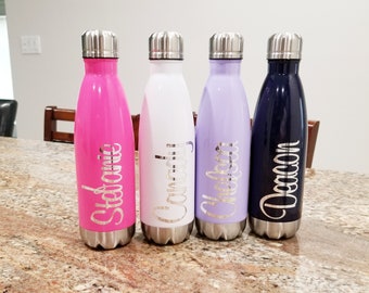 Personalized Water Bottle- custom Stainless Steel Water Bottle-   Bridesmaids Gift- Bachelorette Party Favor girlfriend team office gift