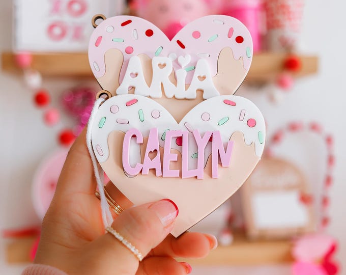 Personalized  Name tag, ice cream name tag, donut name tag, heart shape name tag, cute backpack tag, valentines gift for kids, tag
