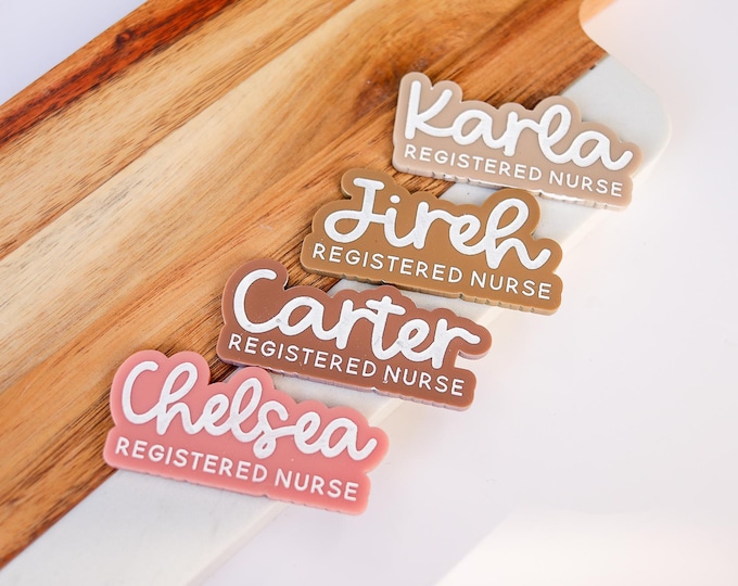 Custom Acrylic Name Tag, Magnetic Name Tags, Acrylic Name Badge Acrylic Nurse Badge Registered Nurse Name Tag, Teacher name tag