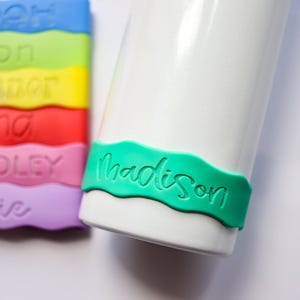 Personliga flaskband, silikonband, återanvändbara etiketter, skola, dagis, sport, namnband, anpassade, vattentäta, etiketter för sippringar, band bild 5