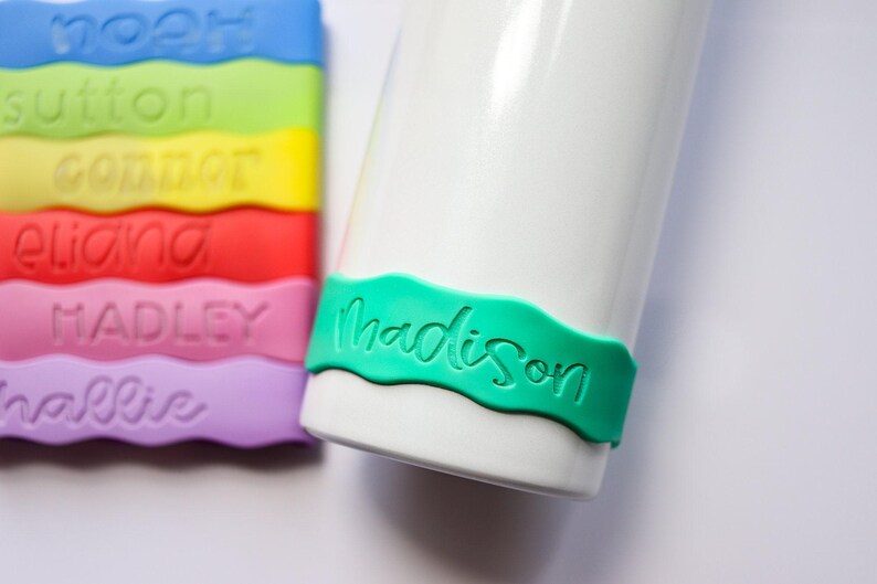 Personliga flaskband, silikonband, återanvändbara etiketter, skola, dagis, sport, namnband, anpassade, vattentäta, etiketter för sippringar, band bild 5