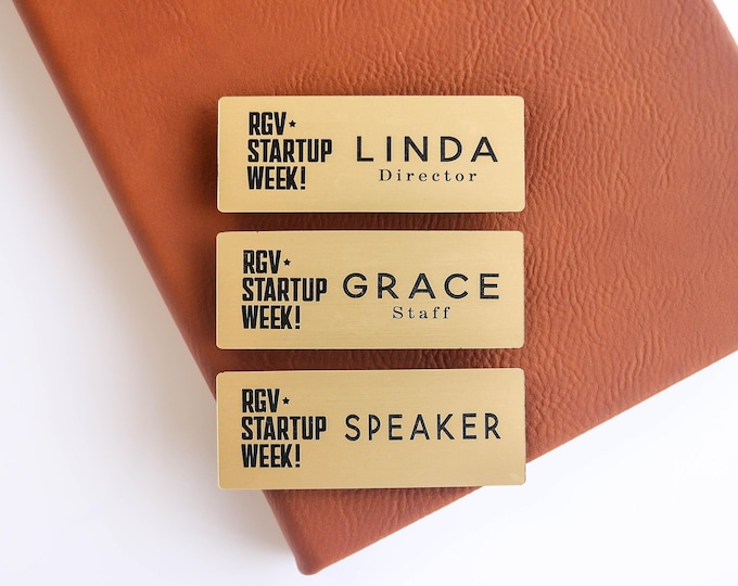 Personalized Name Tag Magnetic Holder Engraved Employee Work Badge Name Tag Logo Corporate Name Tag Business Badge Corporate Gift