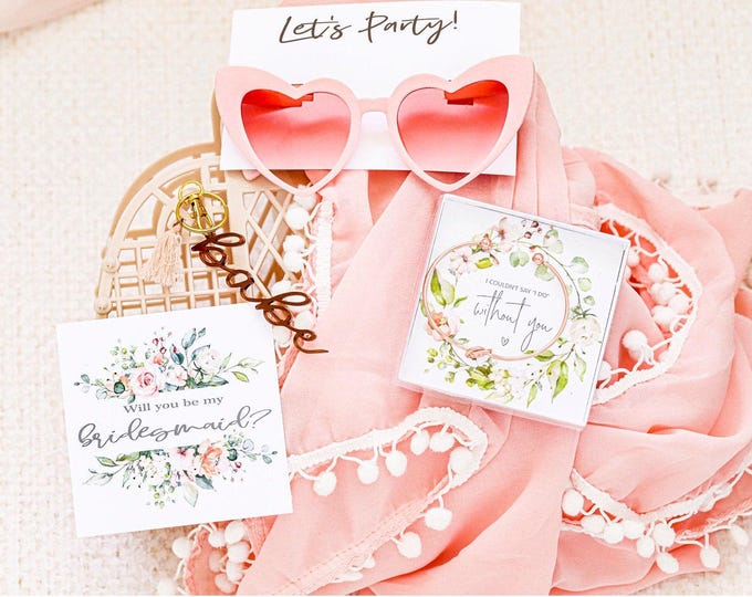 Bridesmaid Proposal Gift set, bachelorette party favors, bachelorette pool party, retro jelly bag, bridesmaid sunglasses, girls trip gifts