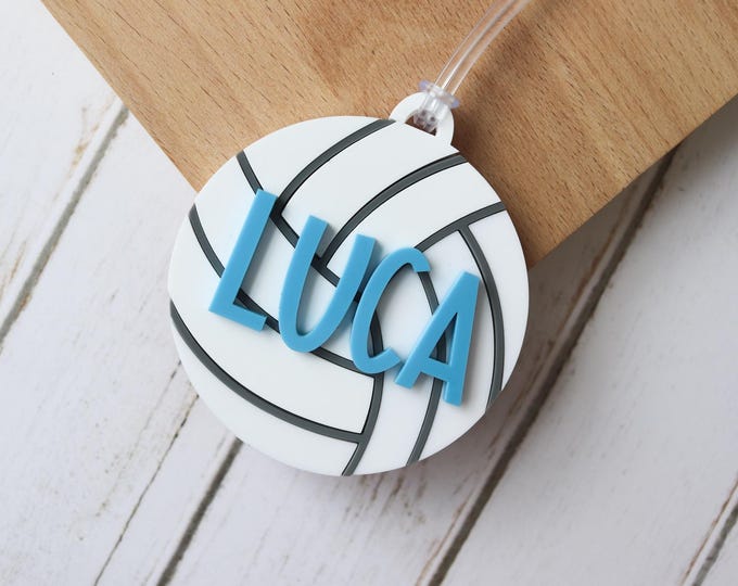 Volleyball Bag Tag, Bag tag for volleyball season, Volleyball mom tag, Personalized volleyball Keychain, Personalized volleyball name tag