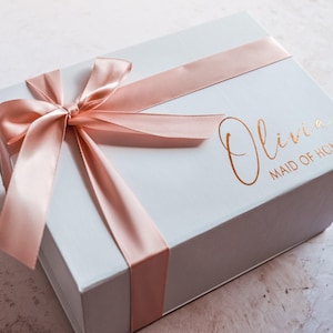 Magnetic Box White or Black, Gift Box Bridesmaid Empty Gift Box Proposal Magnetic Box |Bridesmaid Box| Maid of Honor Gift Box| strong Box image 8