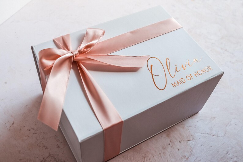 Magnetic Box White or Black, Gift Box Bridesmaid Empty Gift Box Proposal Magnetic Box |Bridesmaid Box| Maid of Honor Gift Box| strong Box image 8