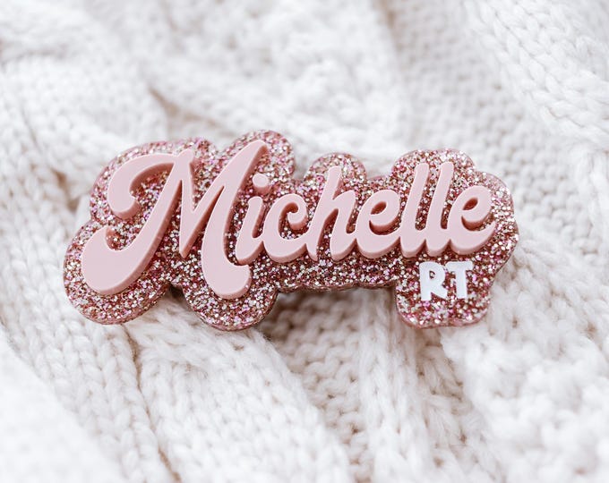 Personalized Plate Custom acrylic name badge magnetic name badge acrylic name plate name tag clip custom Nurse name badge script name tag