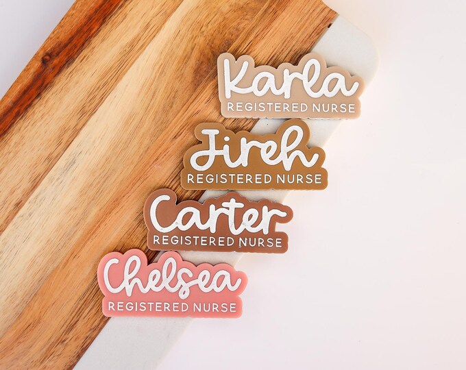 Custom Acrylic Name Tag, Acrylic Name Badge Acrylic Nurse Badge Registered Nurse Name Tag, Teacher name tag, Magnetic Name Tag, Acrylic tag