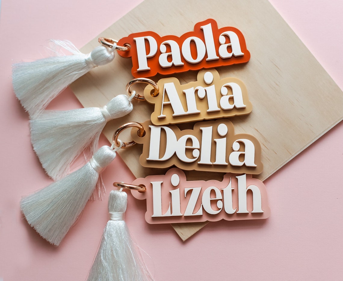 Keychain for Women, Name Tag, Personalized Keychain, Custom Name Tag ...