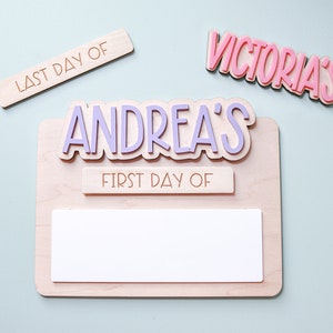 back to school sign, first day of school sign, Back to school board, interchangeable name, first and last day of school sign,