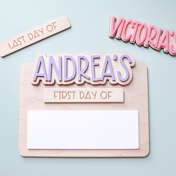 back to school sign, first day of school sign, Back to school board, interchangeable name, first and last day of school sign,