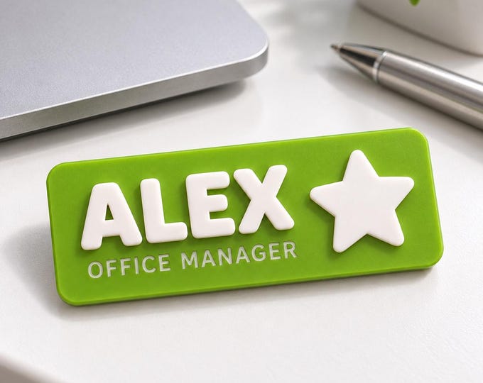 Personalized Esthetician Name Badge, Custom Acrylic Spa and Beauty Salon Name Tag