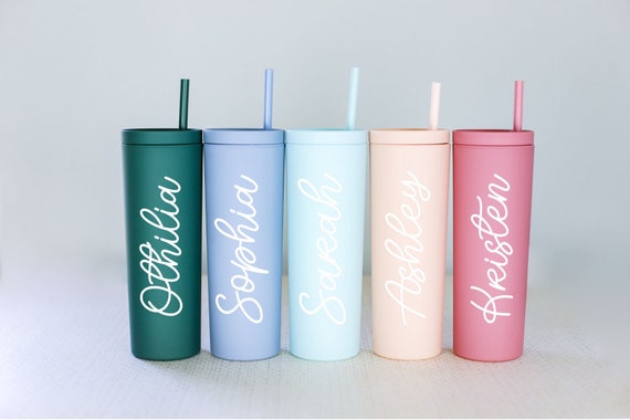 Personalized Tumbler With Lid and Straw, Bridesmaids Gifts, Acrylic Custom  Tumbler, Skinny Tumbler, Personalized Gift, Teacher Gift Cup 