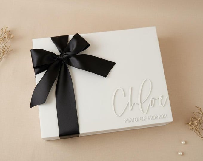 Luxury Personalized Gift Box, Wedding Keepsake Box, Wedding Party Gift, Bridesmaid Gift, Bride Gift, Will You Be My Bridesmaid Box