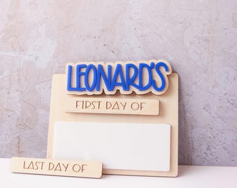 Personalized back to school sign, First day of school sign,Last Day of School Sign, Reusable School Sign, Personalized Dry Erase School Sign