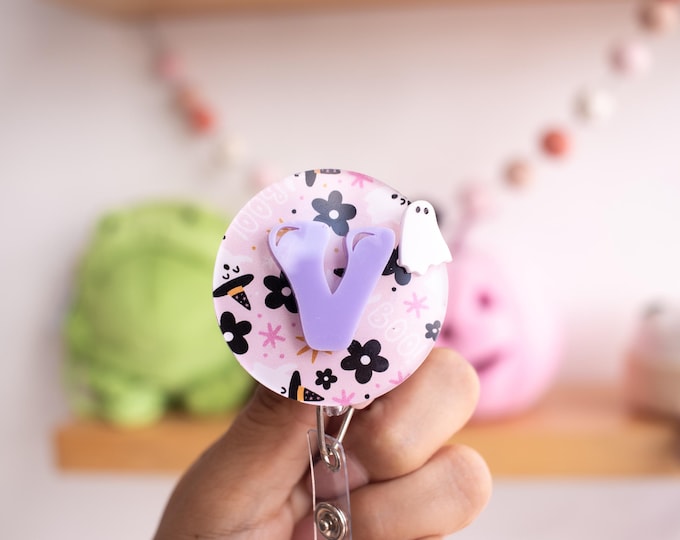 Halloween Badge Reel, Custom Badge Reel, Nurse Badge Reel, Personalized ID Holder, Teacher Badge Reel, Halloween ID Holder