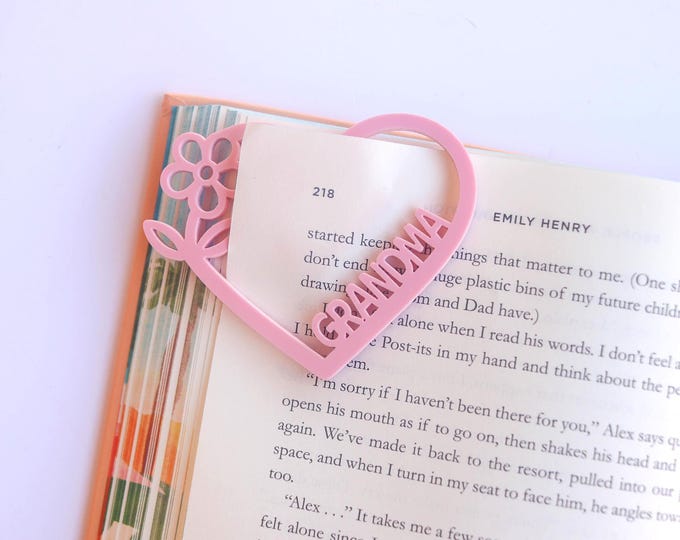Personalized Acrylic Bookmark, Gifts for Grandma, Book Lover Gift, Personalized Bookmark, Acrylic bookmark, Bookworm gifts