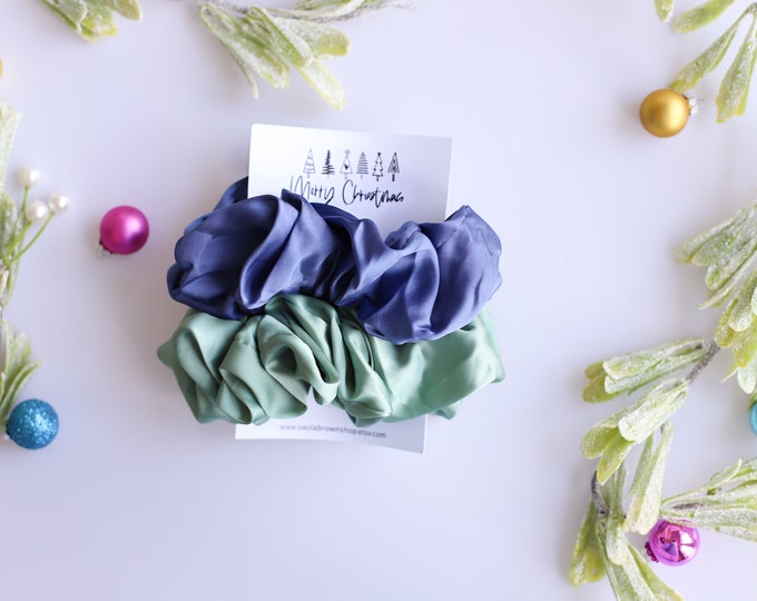 Scrunchie, Set of two scrunchies, christmas gift for women, secret Santa gift, stocking stuffer, christmas gift set