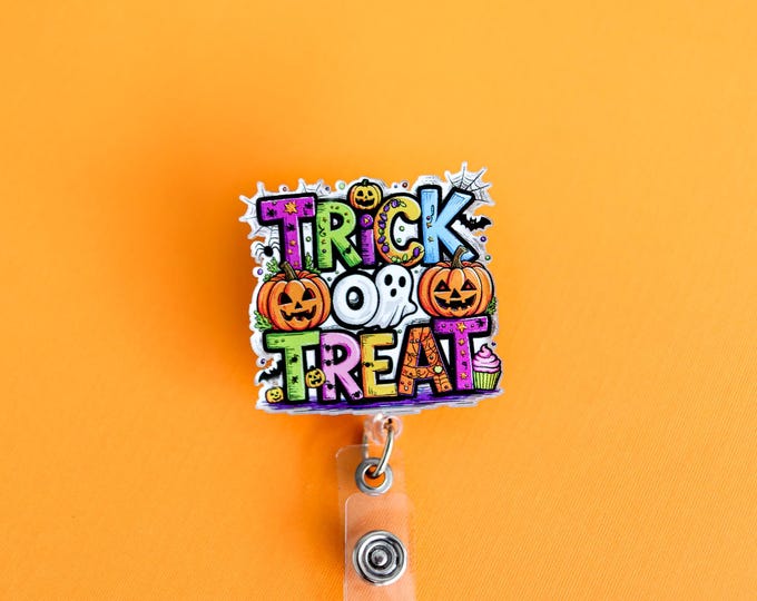 Halloween badge reel, retractable badge reel, Custom Badge Reel, Nurse Badge Reel, Personalized ID Holder, Teacher Badge Reel