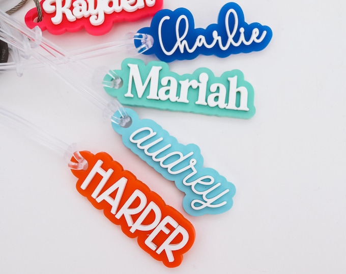 Custom Name Water Bottle Tag, Backpack Name Tag, Lunch Bag Tag, Diaper Bag Tag, Kids Personalized Bottle tag, School Name Label for bottle