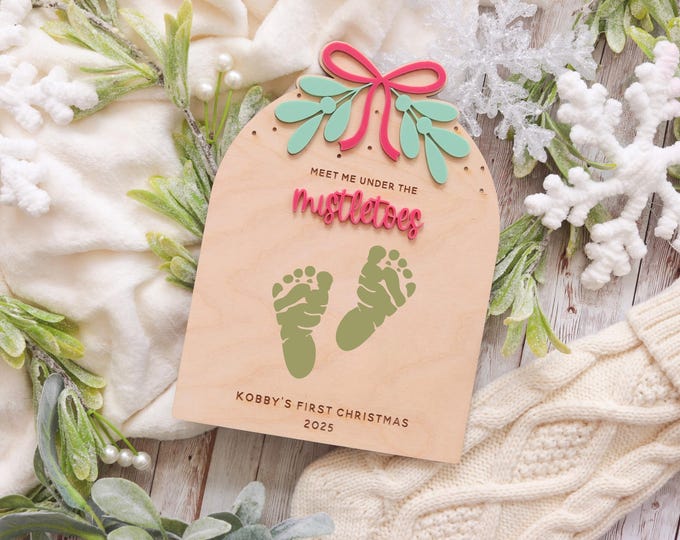 Baby Footprint Kit, Baby Keepsake Box Filler, My First Christmas Sign, Baby’s First Christmas Keepsake