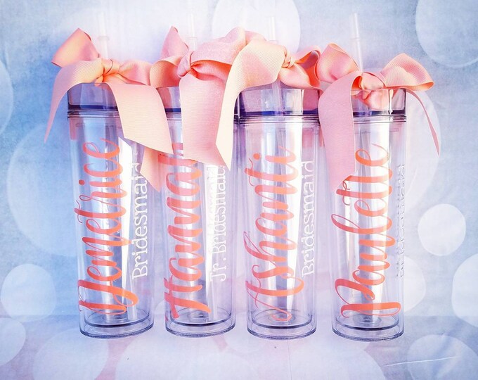 Personalized Tumbler, Custom Bridesmaid tumbler, Barchelorette Party,Bridesmaid Tumbler,Team Gift,Personalized Tumbler with Straw,Bridal