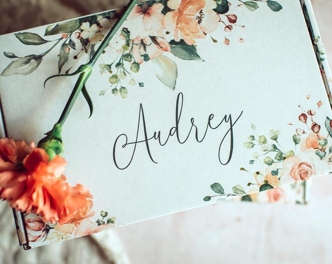 Personalized gift box empty custom gift box floral gift box boho gift box