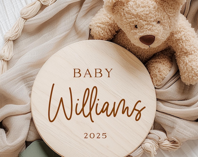 Custom Baby Hospital Announcement Sign, Baby Name Reveal, Personalized Baby Announcement Sign, Personalized Wooden Baby Name Sign