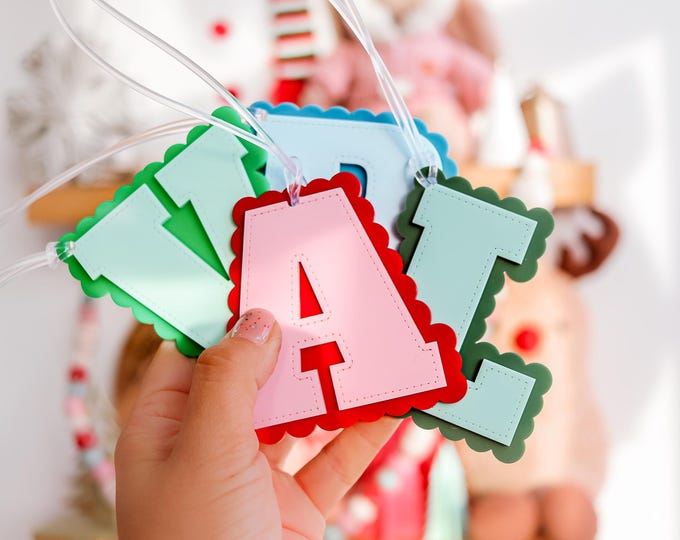 Initial name tag, stocking stuffer, luggage tag, backpack tag, Diaper Bag Backpack Tag, name tag for kids, tag for stockings