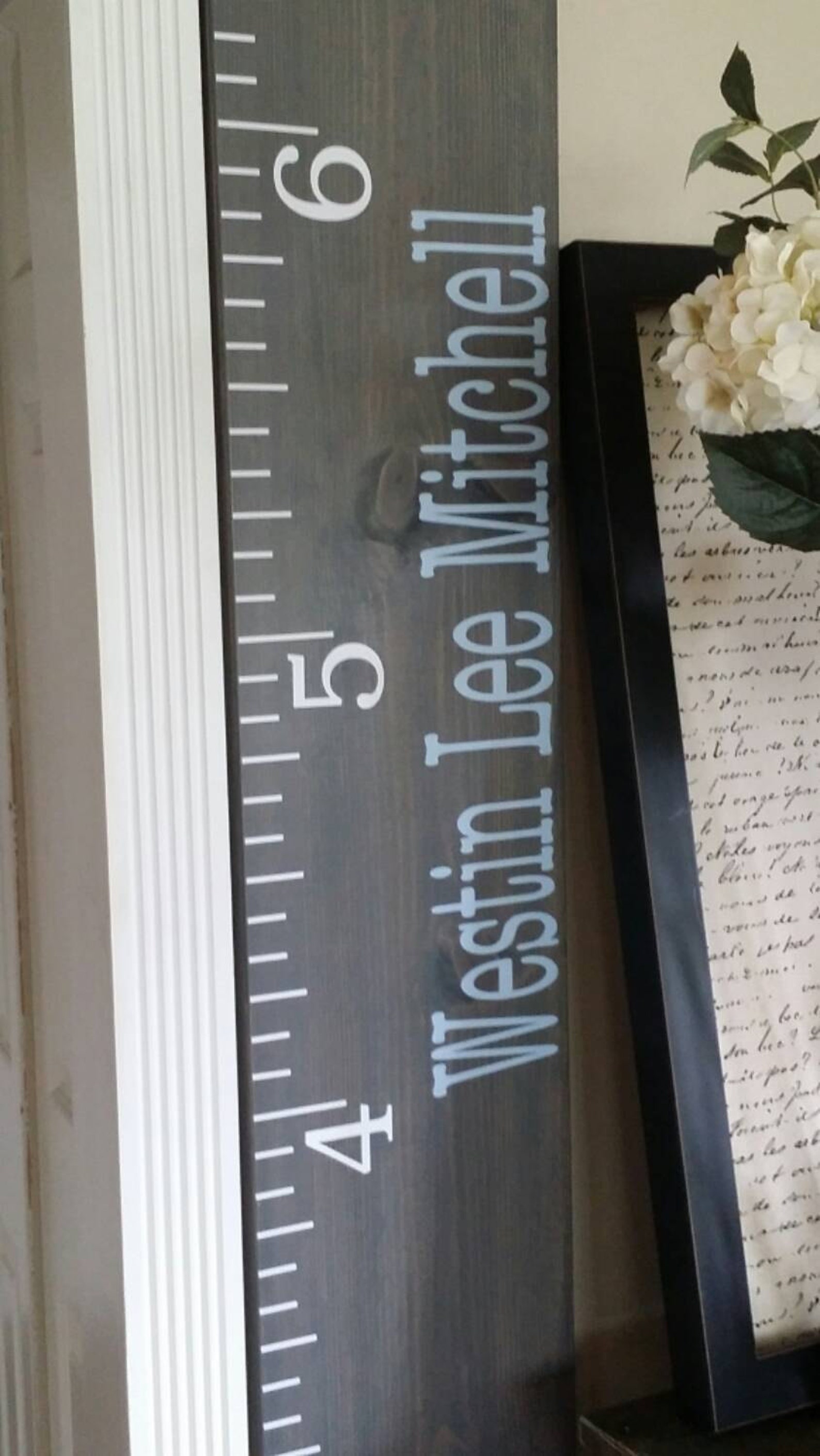 Wooden Height Chart Kids Height Chart Nursery Decor Family Etsy