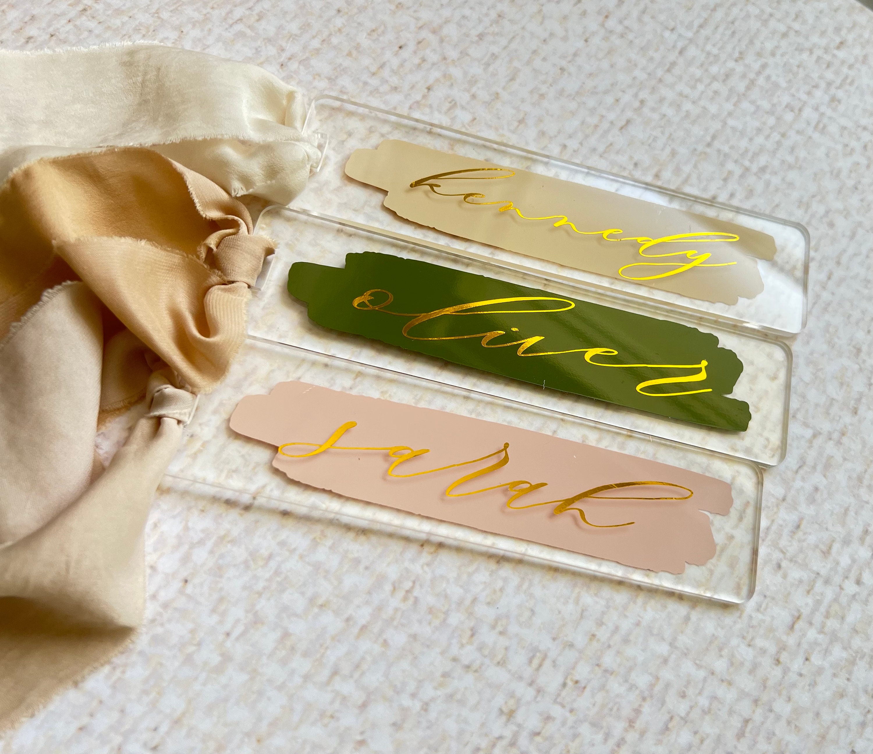 Personalized Custom Name Bookmark Acrylic, Floral Bookmark Gift Acrylic  Women